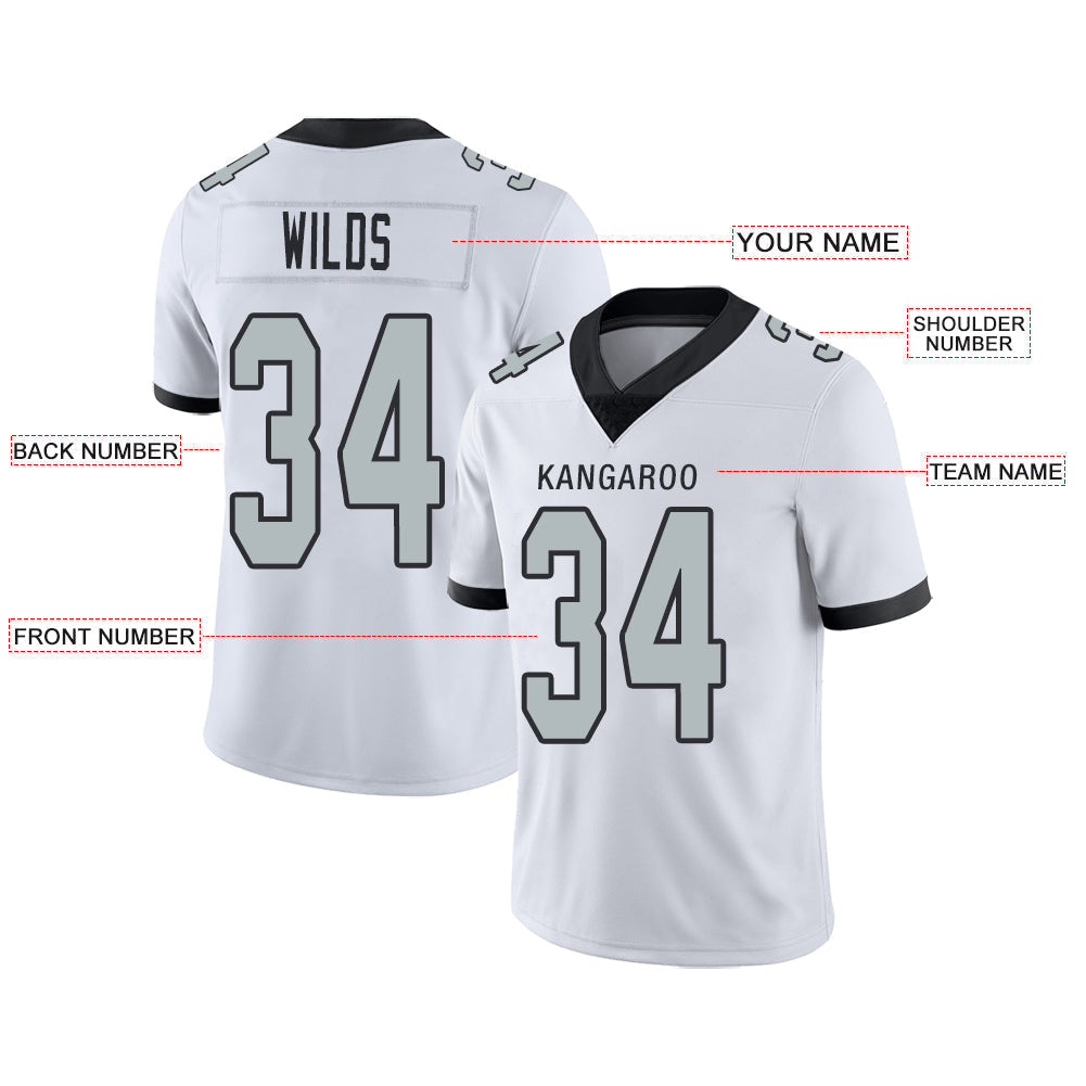 Custom L.Raiders Stitched American Football Jerseys Personalize Birthday Gifts White Jersey view 2
