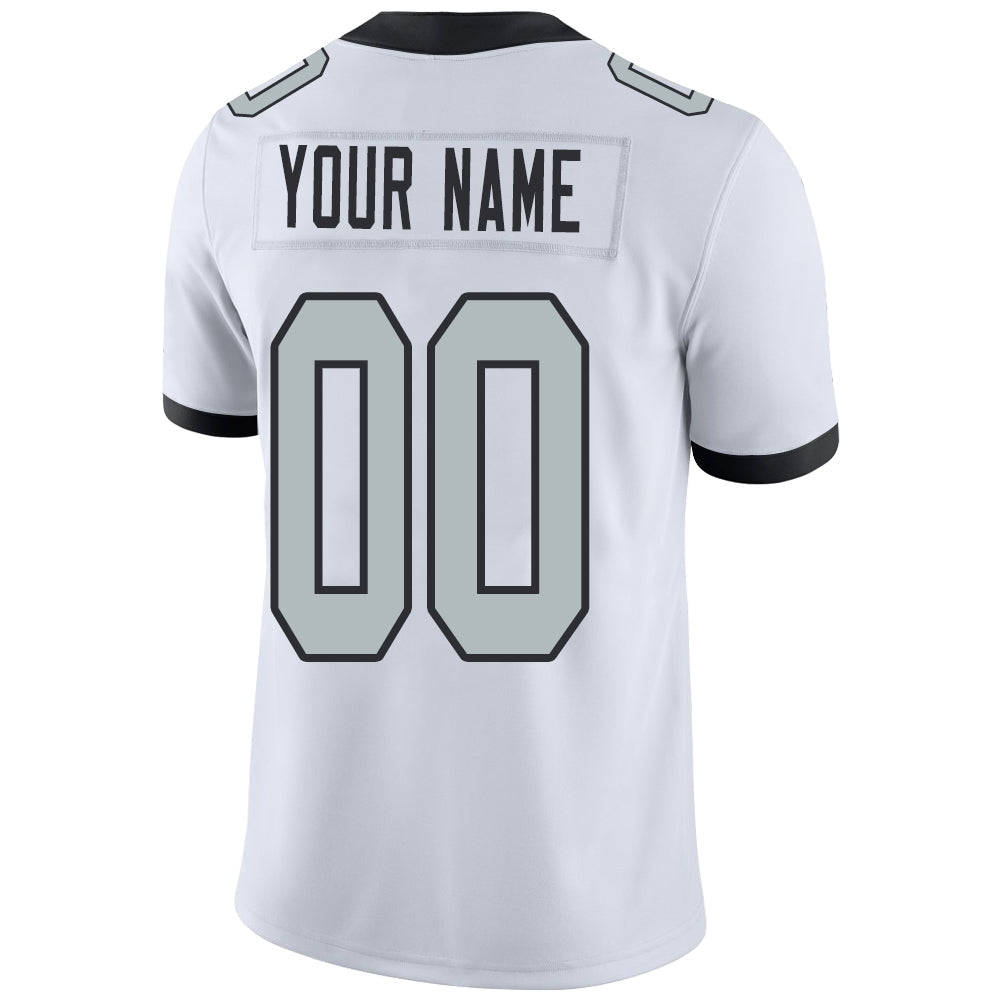 Custom L.Raiders Stitched American Football Jerseys Personalize Birthday Gifts White Jersey view 3
