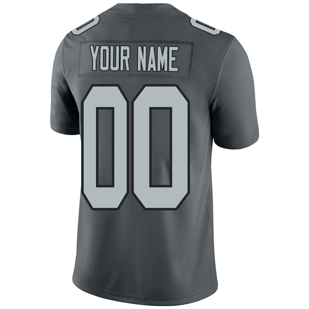 Custom L.Raiders  Stitched American Football Jerseys Personalize Birthday Gifts Grey Jersey view 4