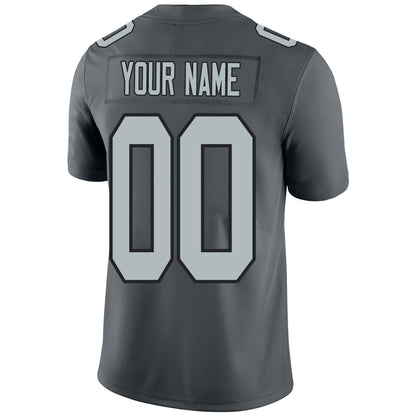 Custom L.Raiders  Stitched American Football Jerseys Personalize Birthday Gifts Grey Jersey view 4