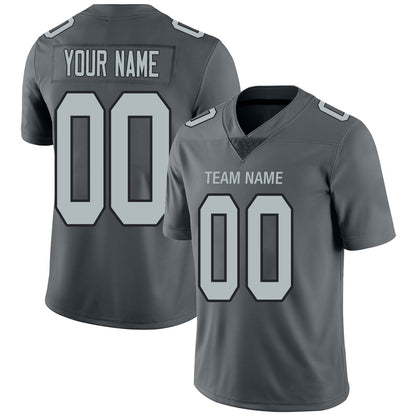 Custom L.Raiders  Stitched American Football Jerseys Personalize Birthday Gifts Grey Jersey view 2