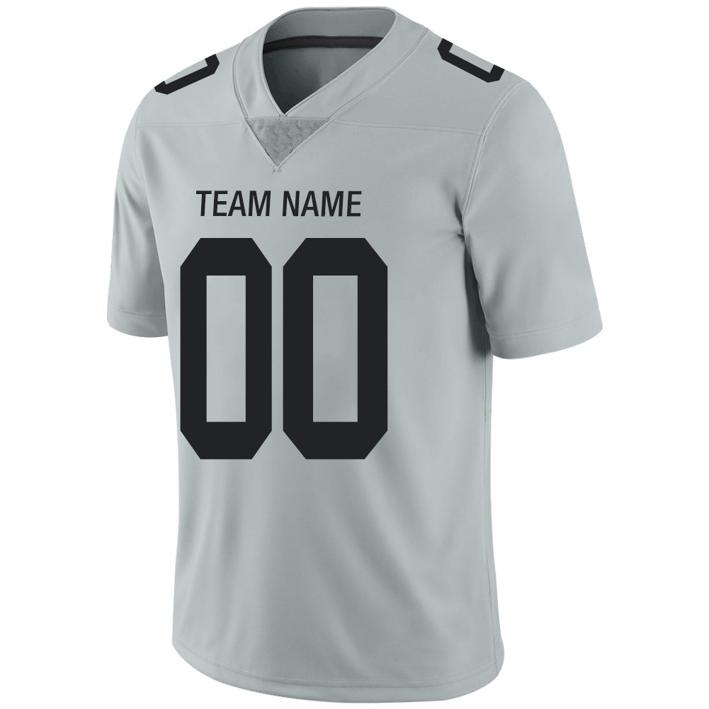 Custom L.Raiders Stitched American Football Jerseys Personalize Birthday Gifts Grey Jersey view 4
