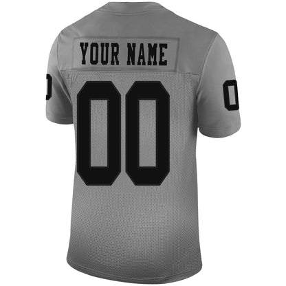Custom L.Raiders Stitched American Football Jerseys Personalize Birthday Gifts Grey Jersey view 3