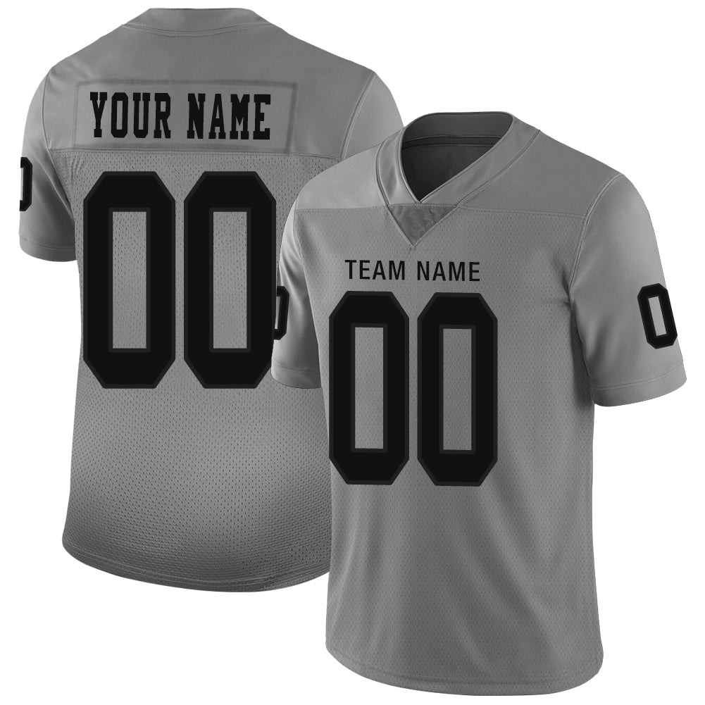 Custom L.Raiders Stitched American Football Jerseys Personalize Birthday Gifts Grey Jersey - Main View