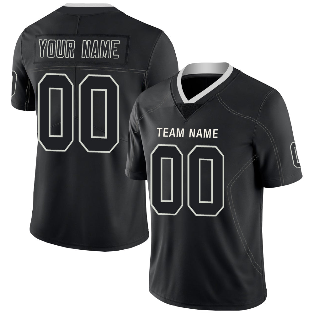 Custom L.Raiders Stitched American Football Jerseys Personalize Birthday Gifts Black Jersey - Main View