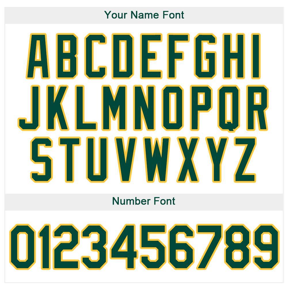 Custom White Green-Gold Baseball Jersey view 4