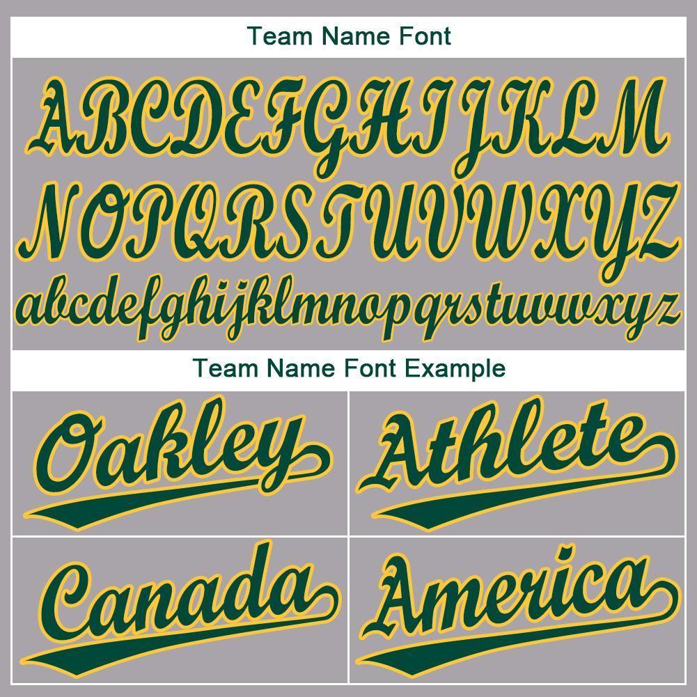 Custom Gray Green-Gold Baseball Jersey view 5