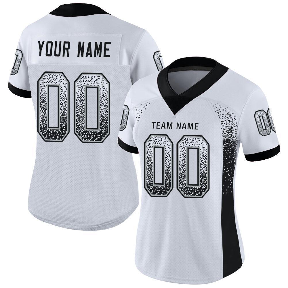 Custom White Black-Silver Drift Fashion Football Jersey view 2