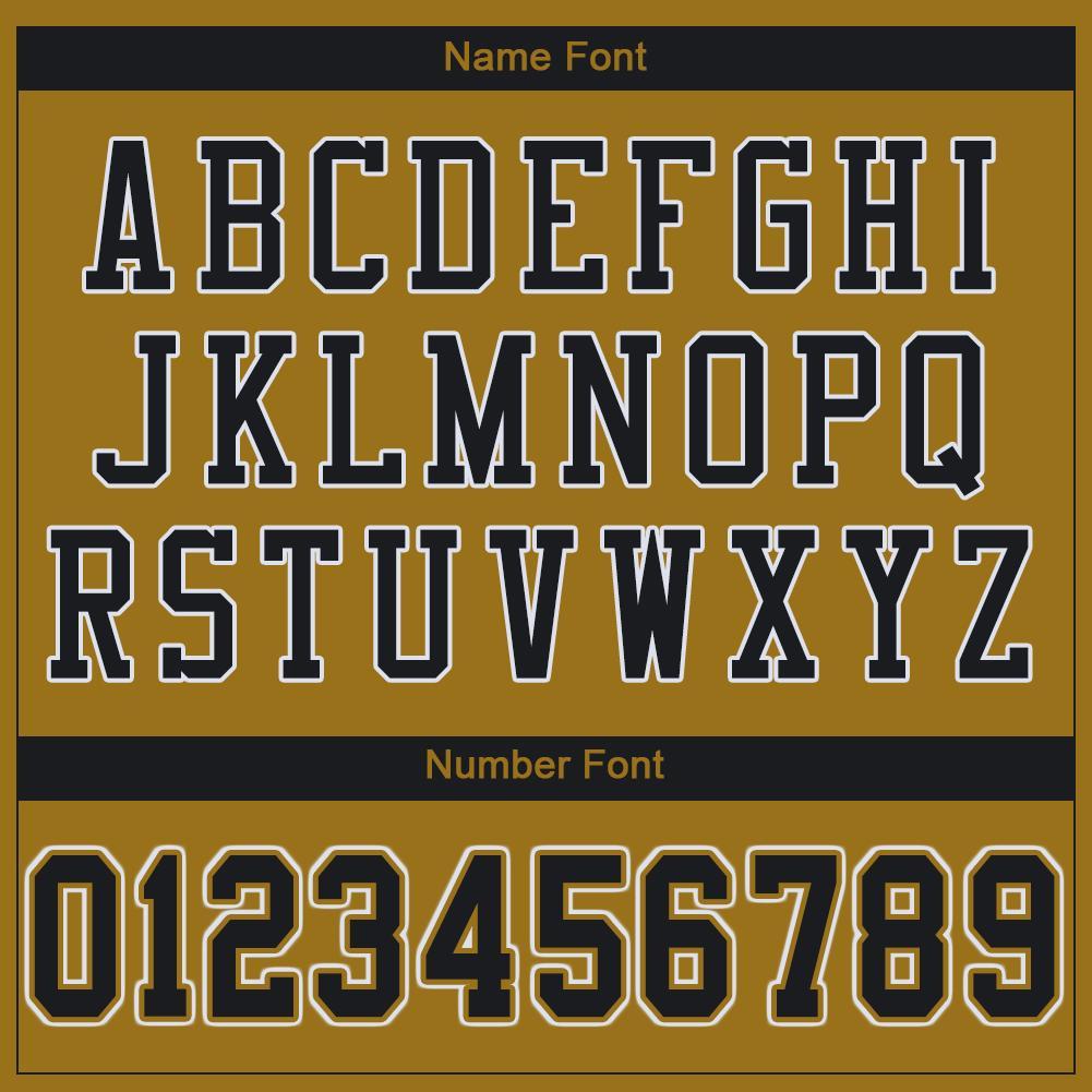 Custom Old Gold Black-White Mesh Authentic Football Jersey view 5