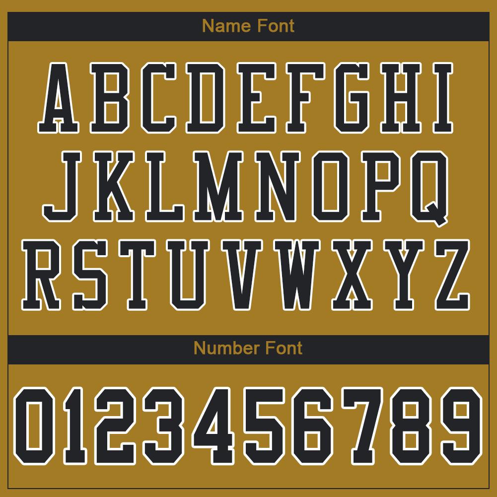 Custom Old Gold Black-White Mesh Authentic Football Jersey view 5
