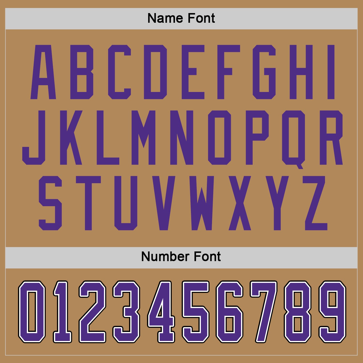 Custom Old Gold Purple-Black Hockey Jersey view 3