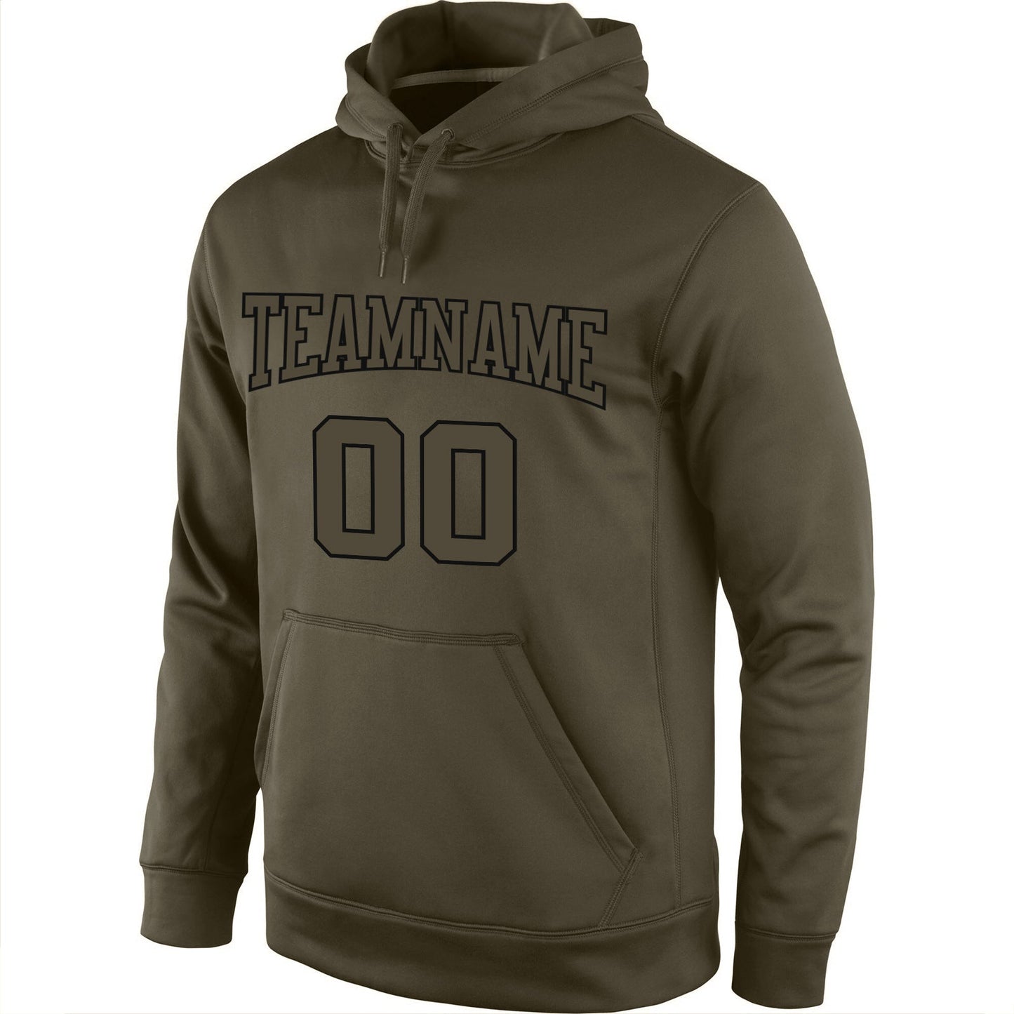 Custom Stitched Olive Olive-Black Sports Pullover Sweatshirt Salute To Service Hoodie view 2