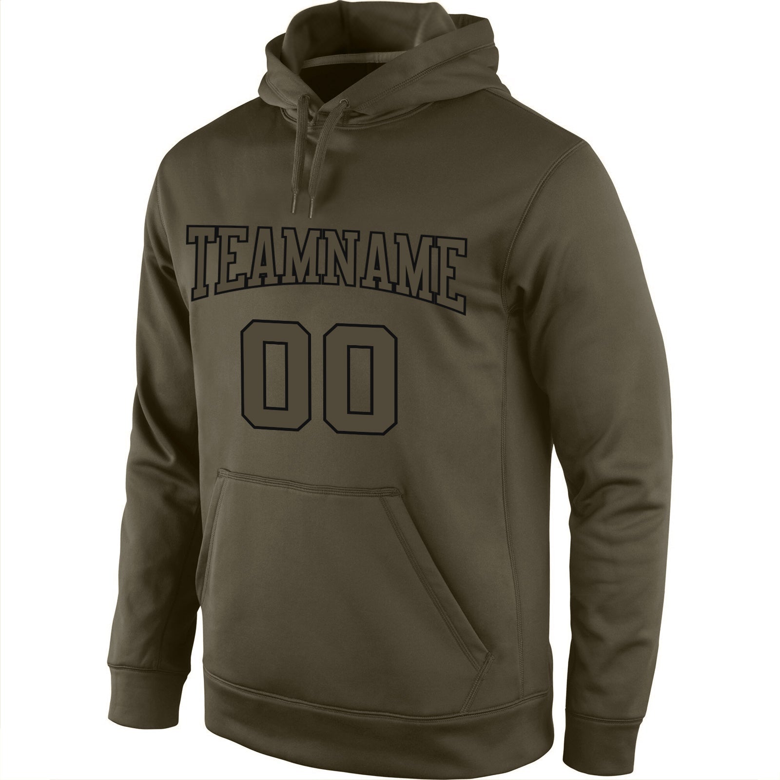 Custom Stitched Olive Olive-Black Sports Pullover Sweatshirt Salute To Service Hoodie view 2
