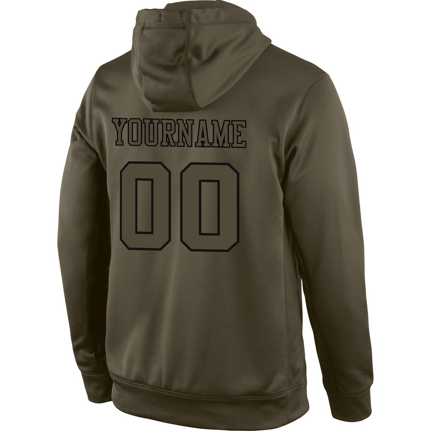 Custom Stitched Olive Olive-Black Sports Pullover Sweatshirt Salute To Service Hoodie view 3