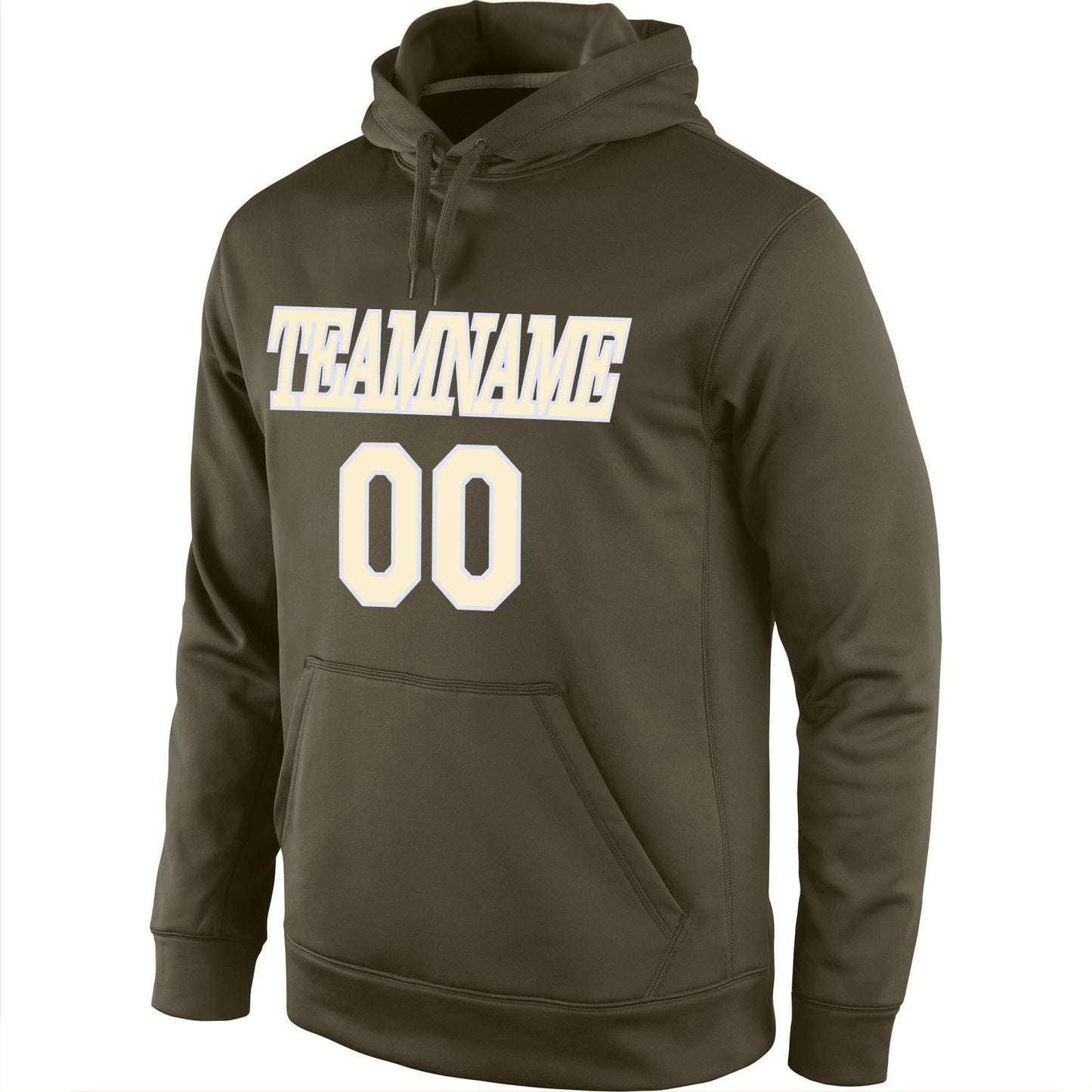 Custom Stitched Olive Cream-White Sports Pullover Sweatshirt Salute To Service Hoodie view 2