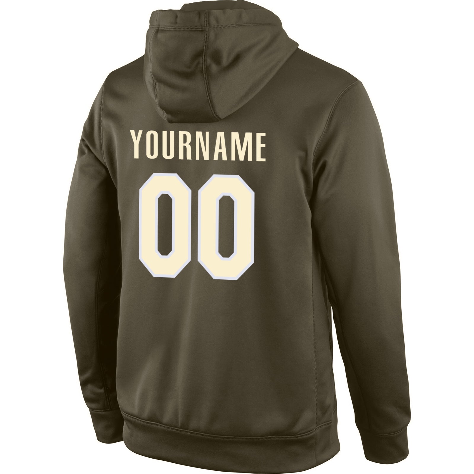 Custom Stitched Olive Cream-White Sports Pullover Sweatshirt Salute To Service Hoodie view 3