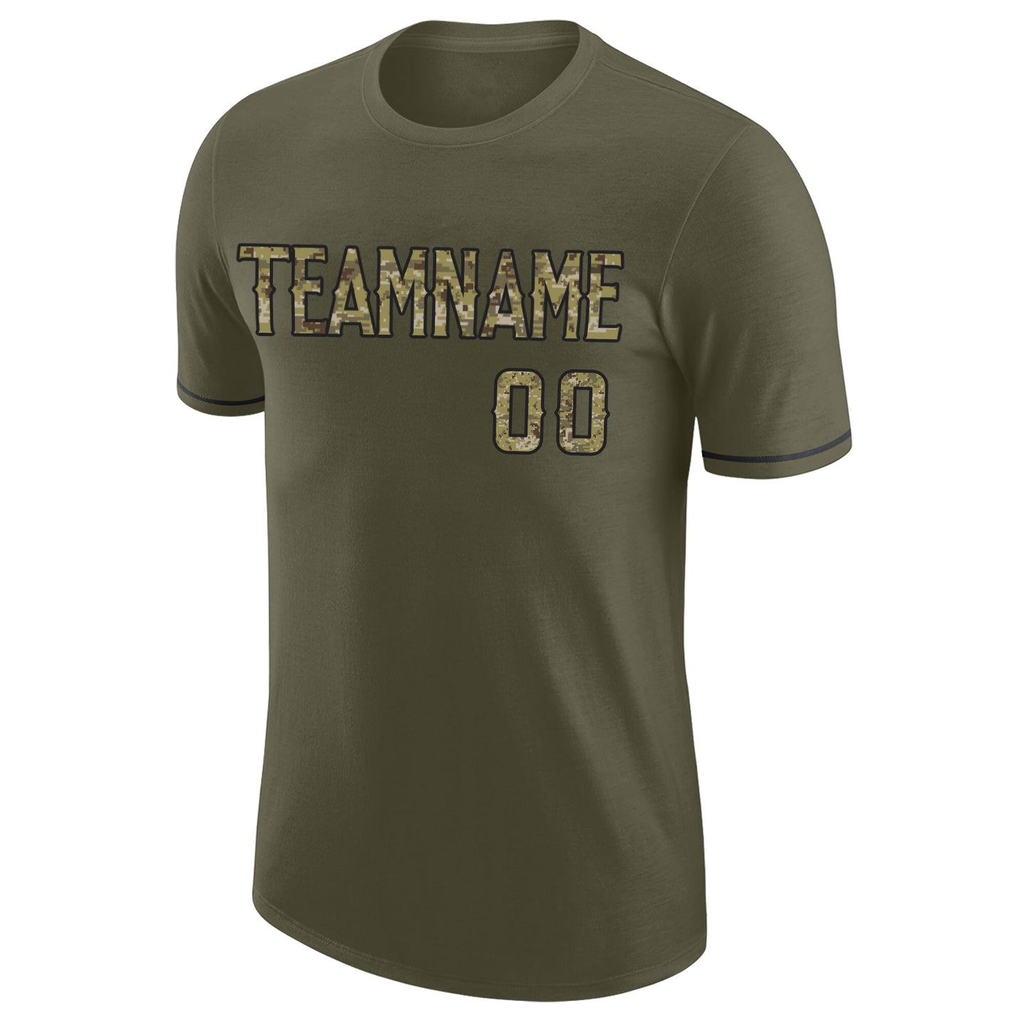 Custom Olive Camo-Black Performance Salute To Service T-Shirt view 5