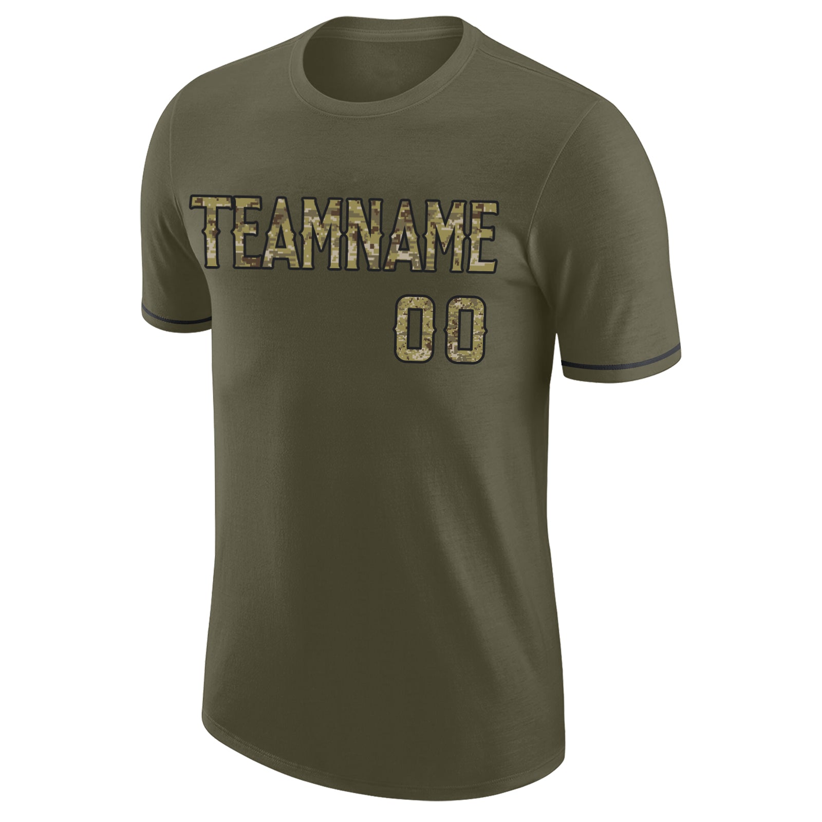 Custom Olive Camo-Black Performance Salute To Service T-Shirt view 5
