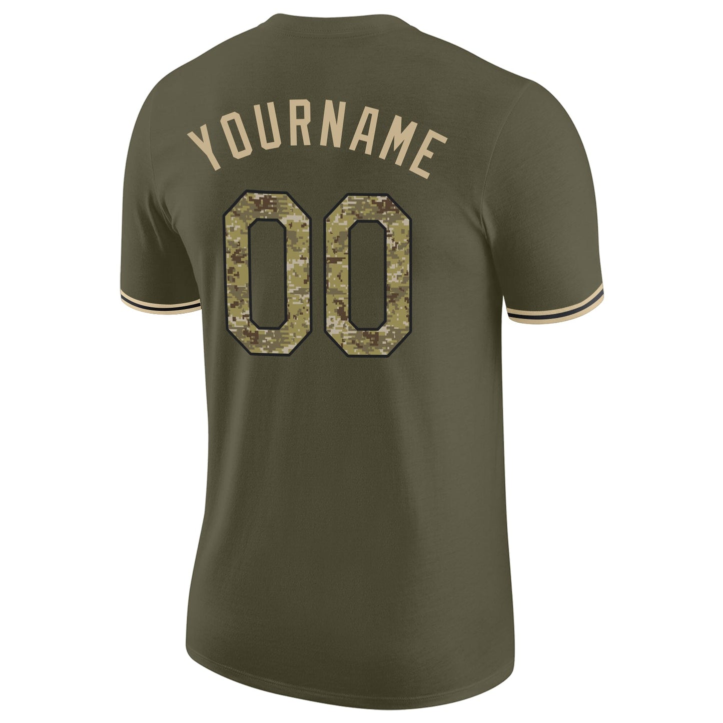 Custom Olive Camo-Black Performance Salute To Service T-Shirt view 7