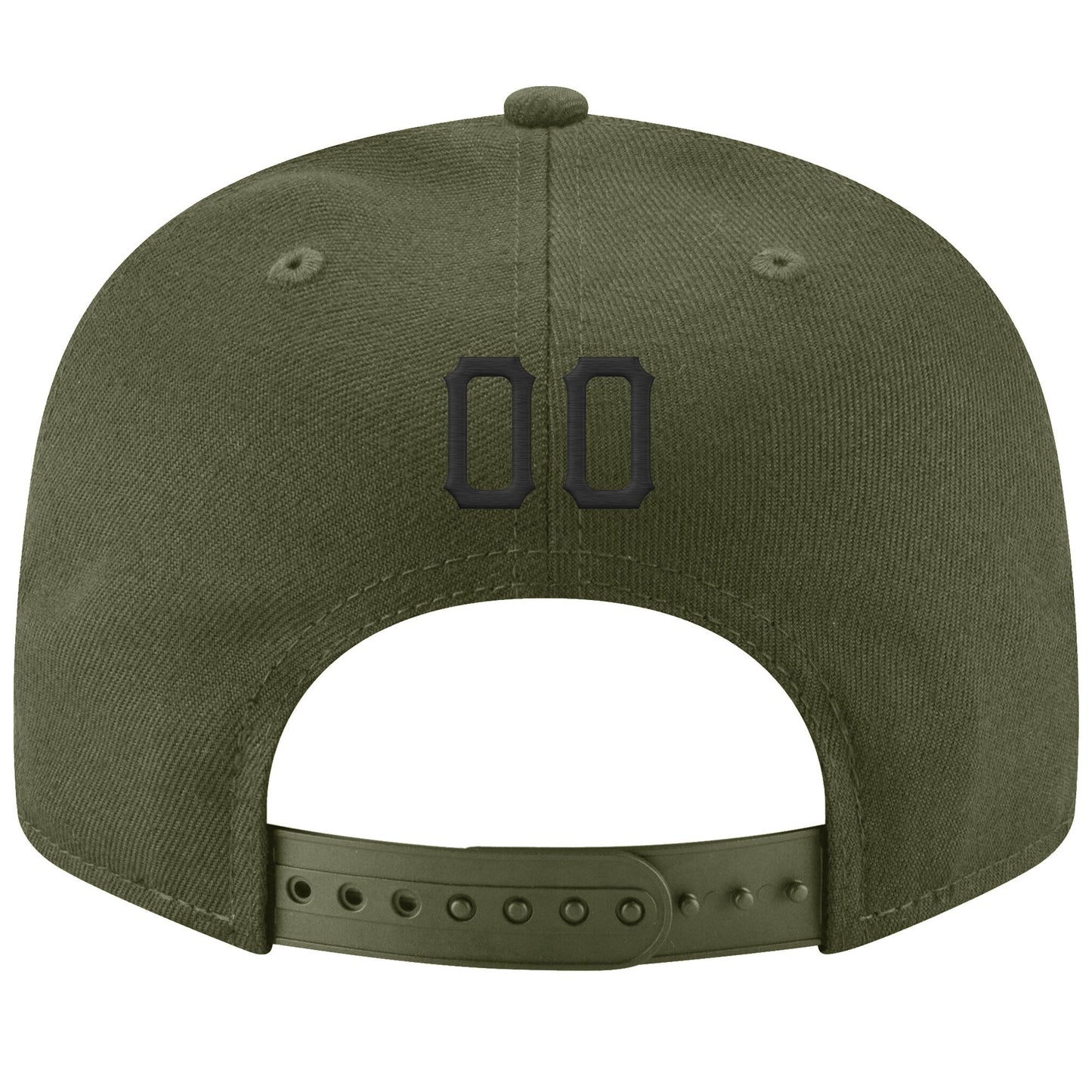 Custom Olive Black-Cream Stitched Adjustable Snapback Salute To Service Hat view 3
