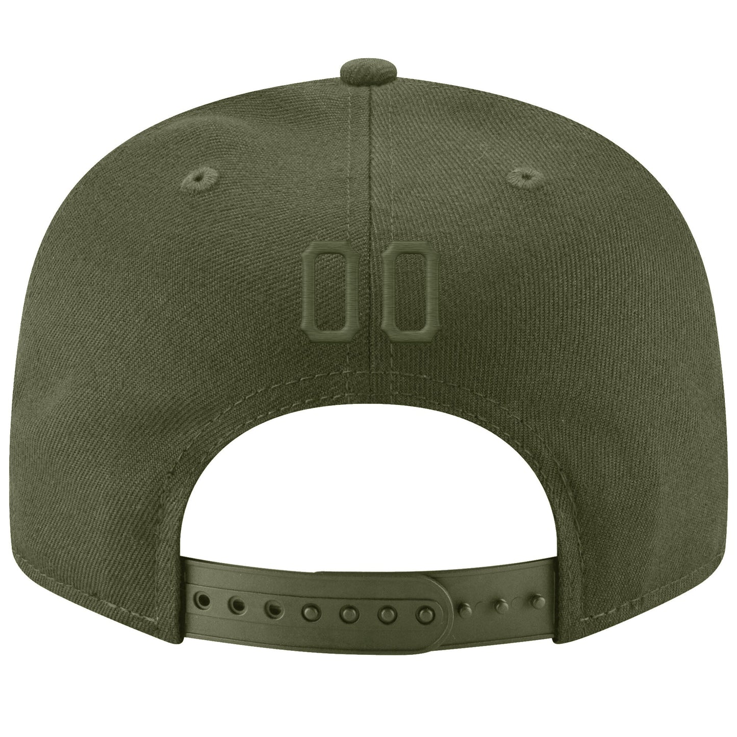 Custom Olive Olive-Black Stitched Adjustable Snapback Salute To Service Hat view 3