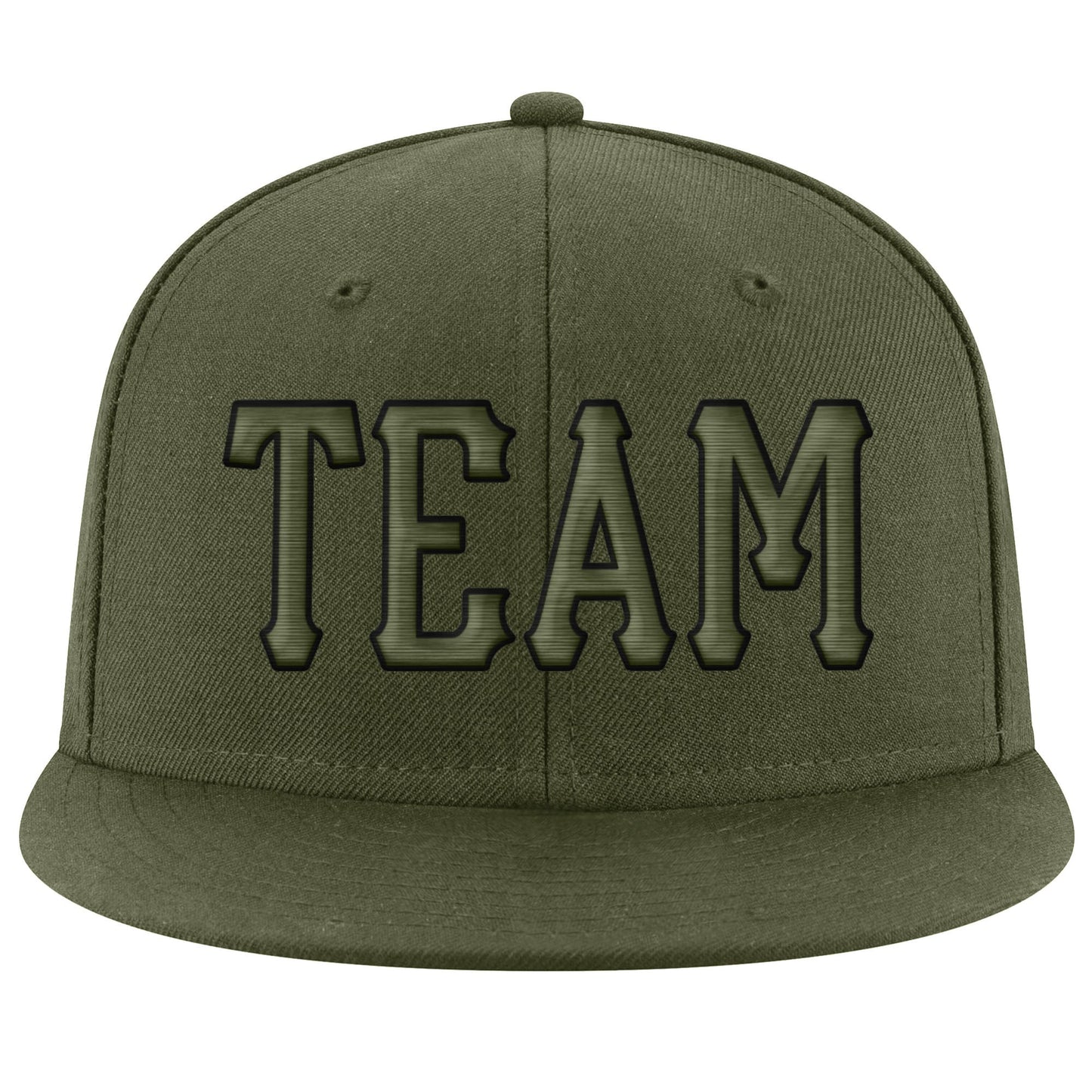 Custom Olive Olive-Black Stitched Adjustable Snapback Salute To Service Hat view 2