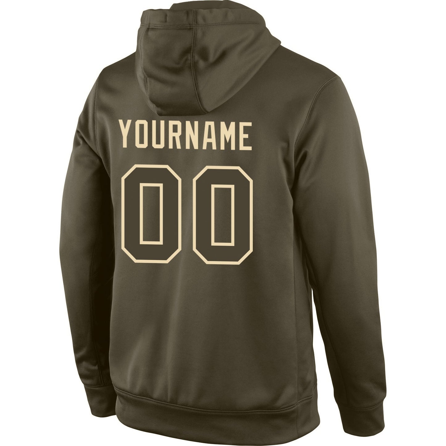Custom Stitched Olive Olive-Cream Sports Pullover Sweatshirt Salute To Service Hoodie view 3