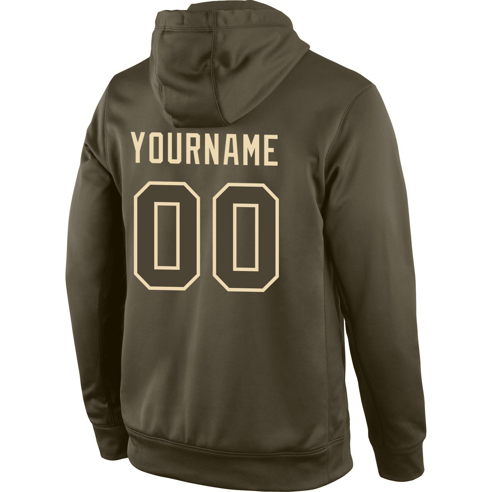 Custom Stitched Olive Olive-Cream Sports Pullover Sweatshirt Salute To Service Hoodie view 3