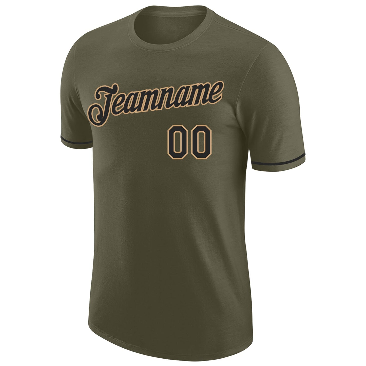 Custom Olive Black-Old Gold Performance Salute To Service T-Shirt view 5