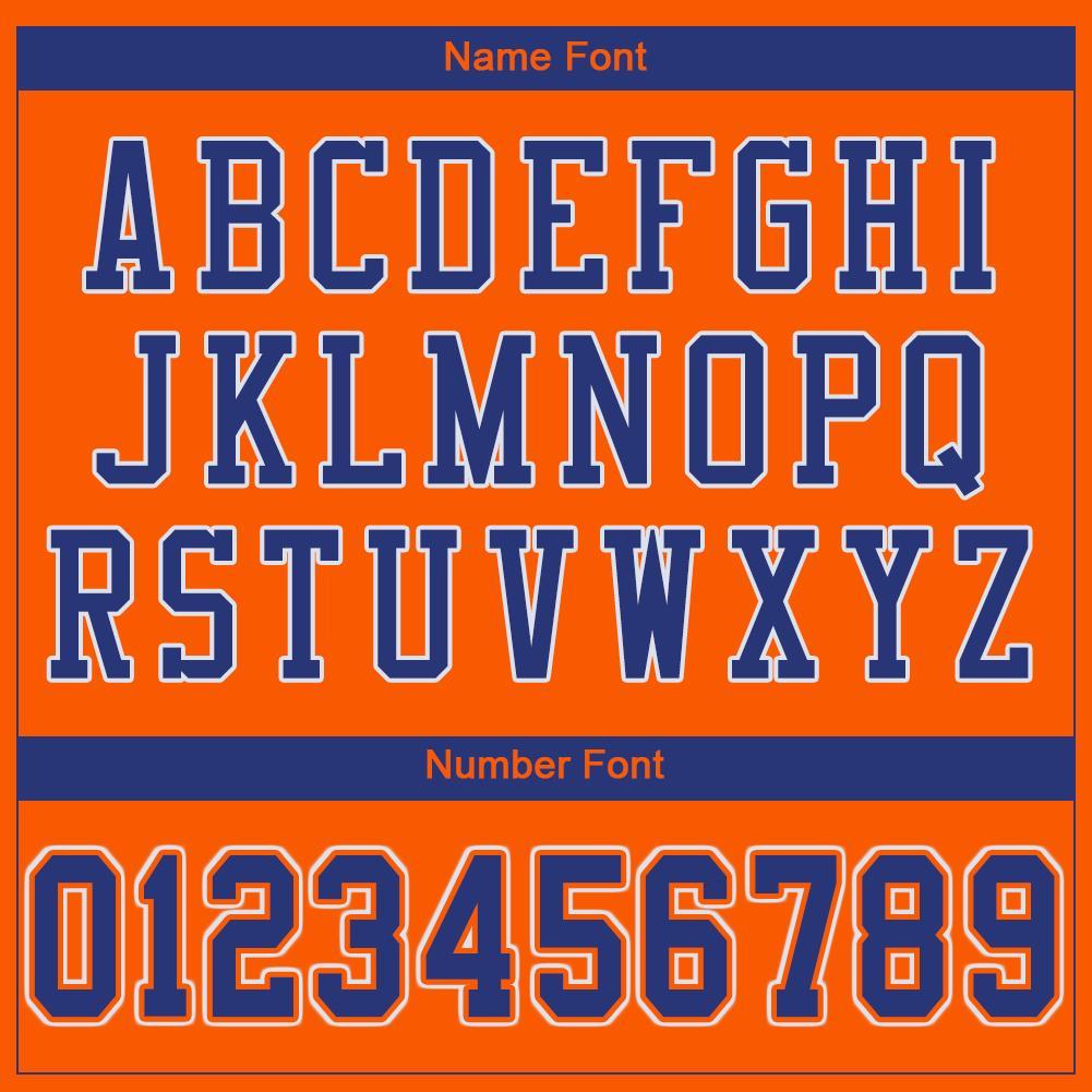 Custom Orange Royal-White Mesh Authentic Football Jersey view 5
