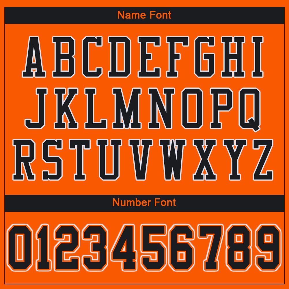 Custom Orange Black-White Mesh Authentic Football Jersey view 5