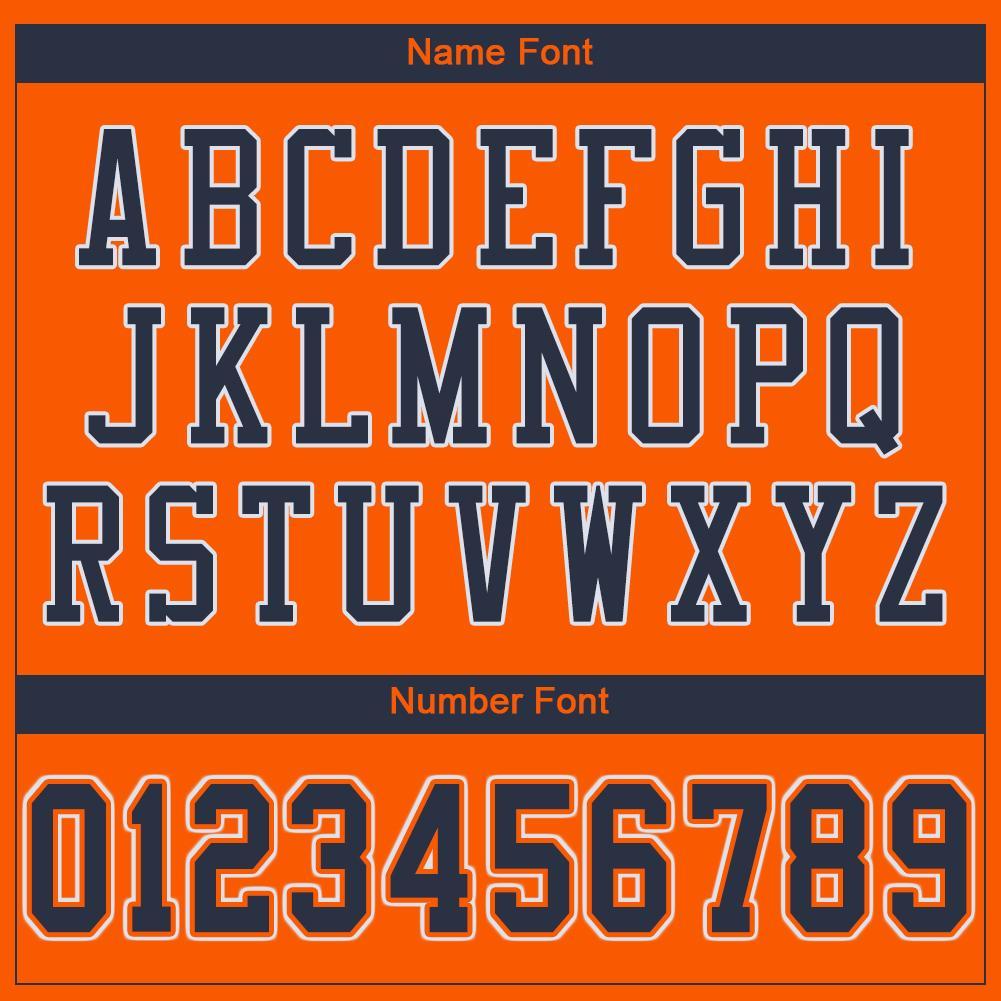 Custom Orange Navy-White Mesh Authentic Football Jersey view 5