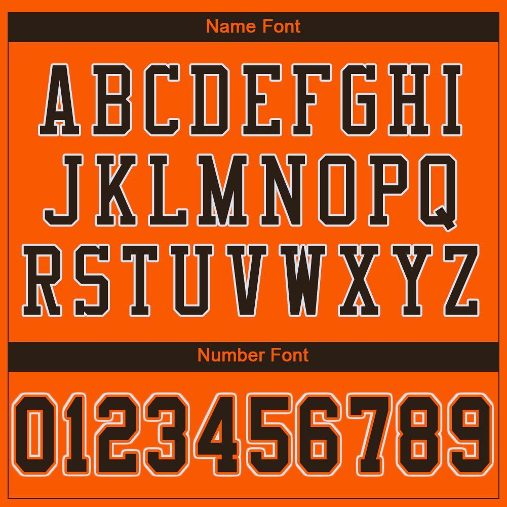 Custom Orange Brown-White Mesh Authentic Football Jersey view 5
