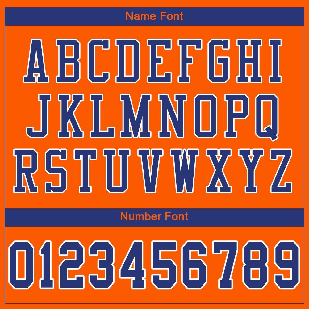 Custom Orange Royal-White Mesh Authentic Football Jersey view 5