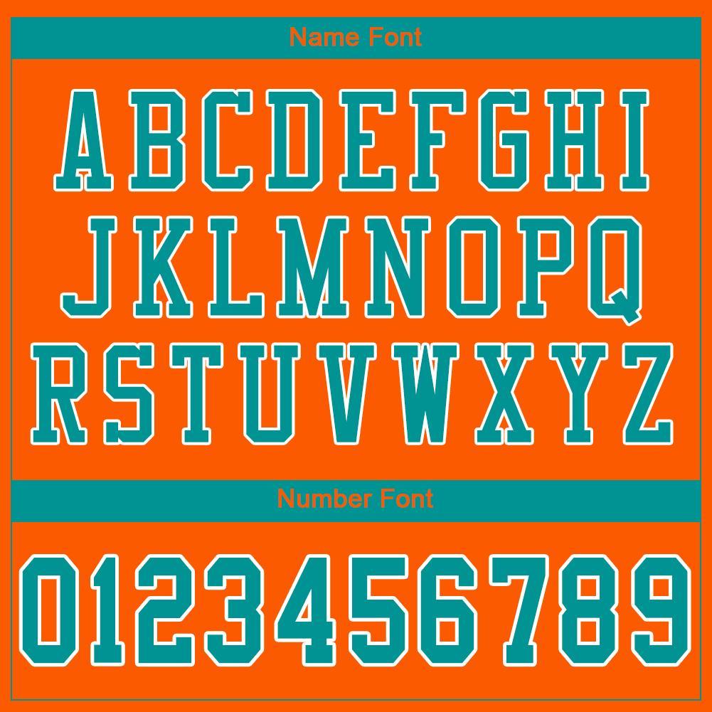 Custom Orange Aqua-White Mesh Authentic Football Jersey view 5