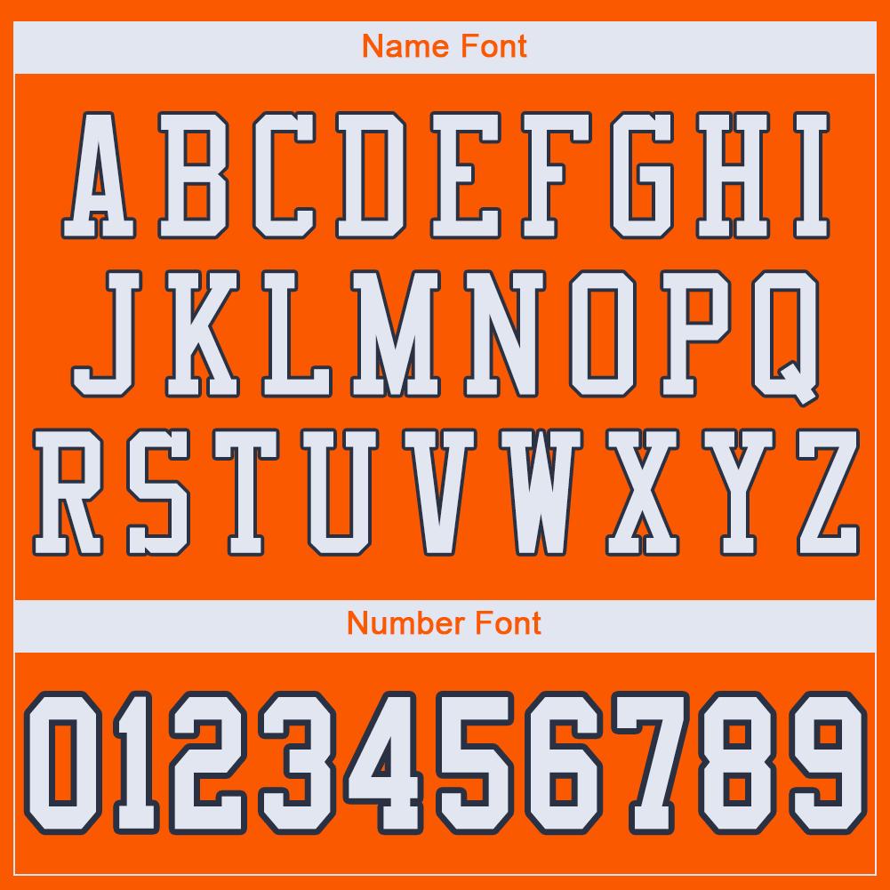 Custom Orange White-Navy Mesh Authentic Football Jersey view 5