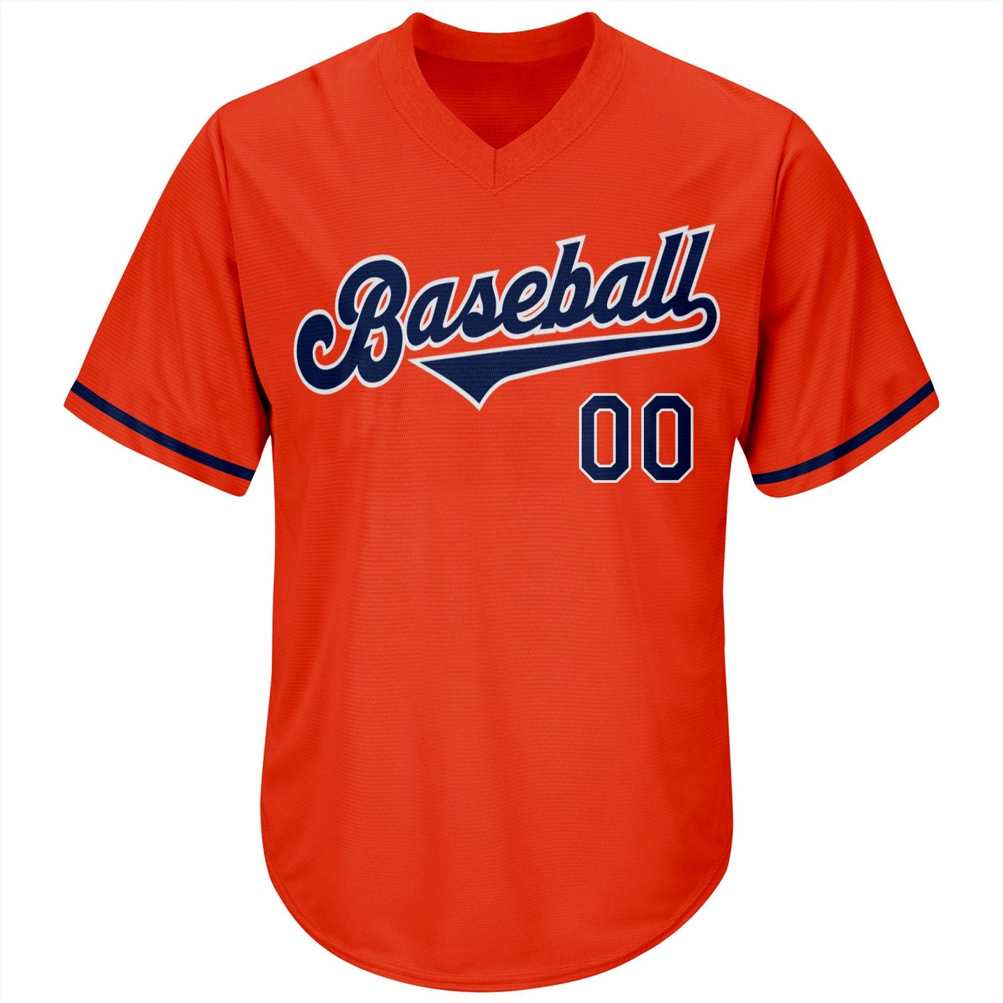 Custom Orange Navy-White Authentic Throwback Rib-Knit Baseball Jersey Shirt view 2