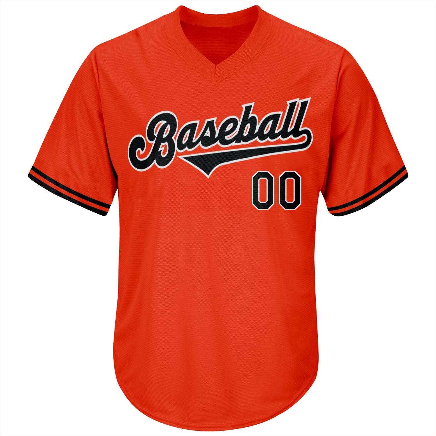 Custom Orange Black-White Authentic Throwback Rib-Knit Baseball Jersey Shirt view 2