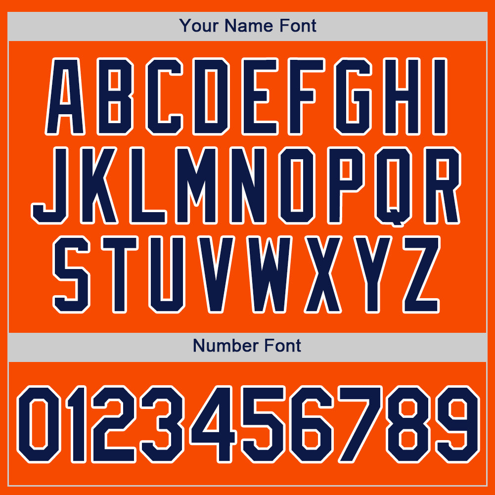 Custom Orange Navy-White Authentic Baseball Jersey view 5