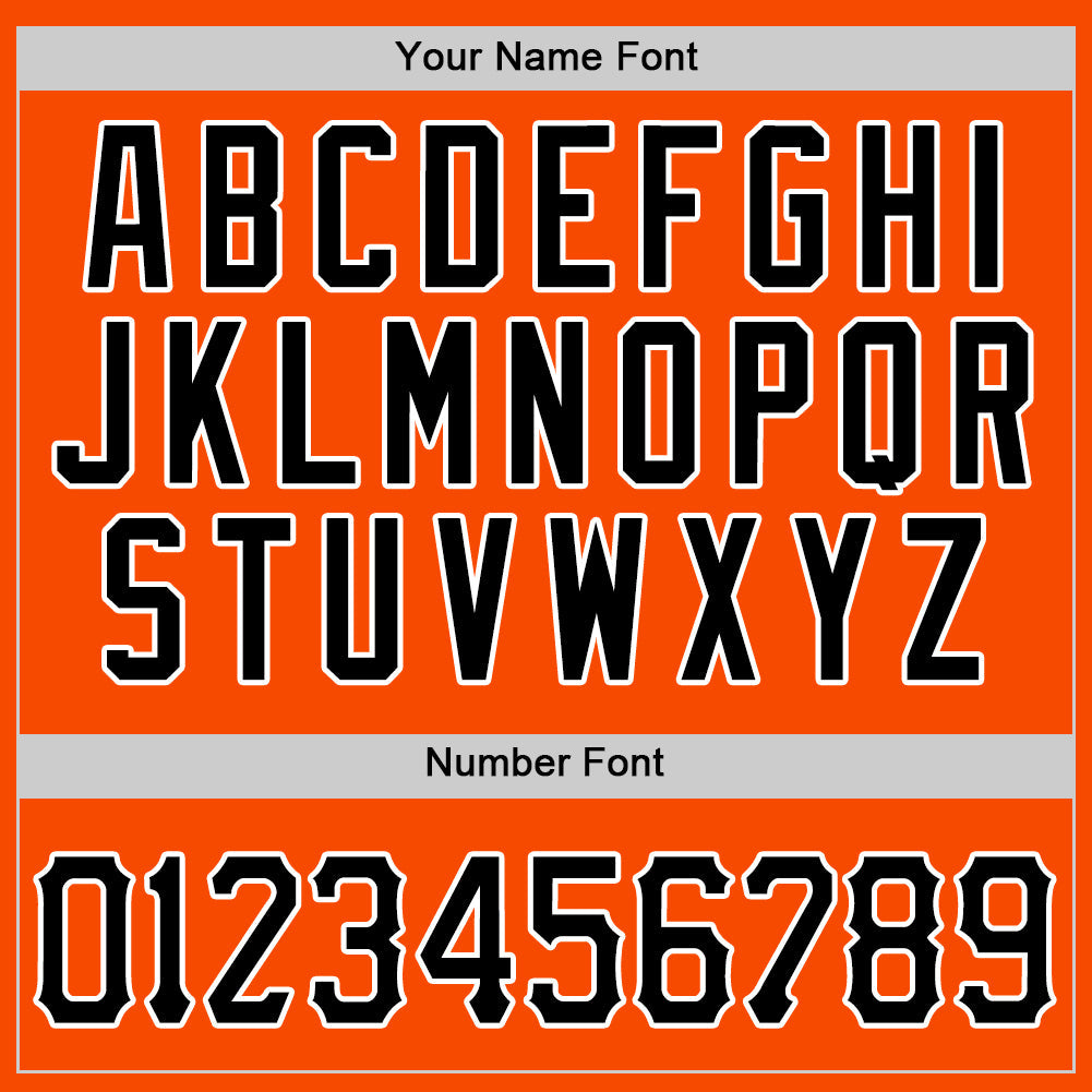 Custom Orange Black-White Authentic Baseball Jersey view 4