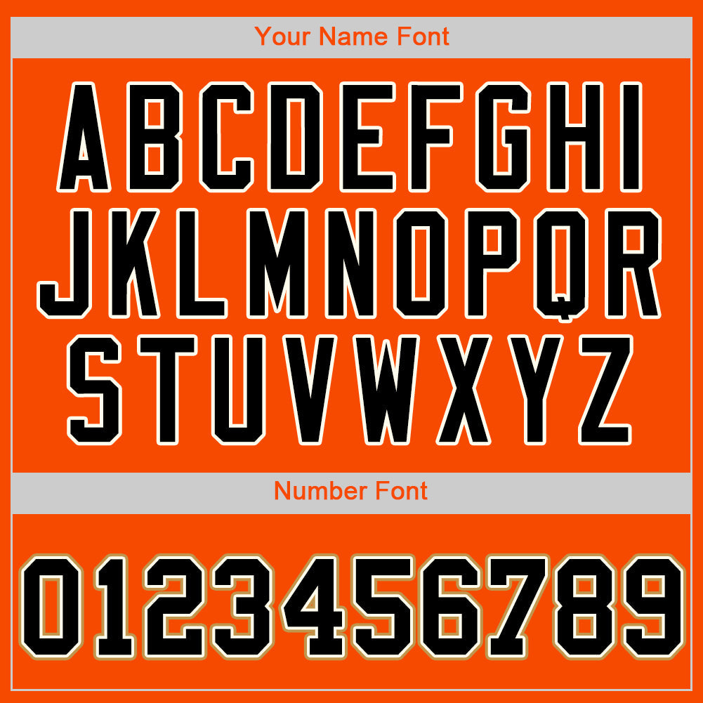 Custom Orange Black-Cream Authentic Baseball Jersey view 4