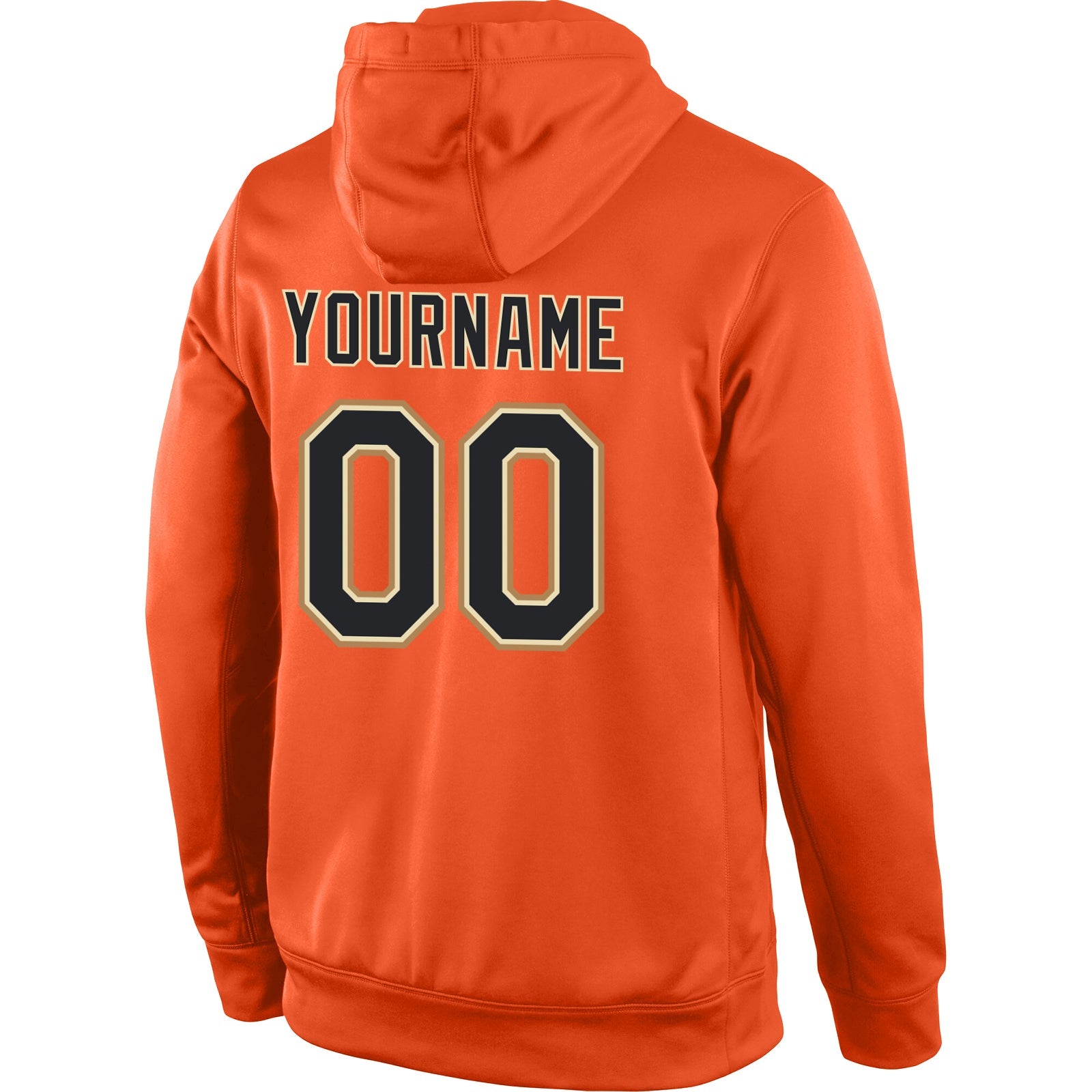 Custom Stitched Orange Black-Old Gold Sports Pullover Sweatshirt Hoodie view 4