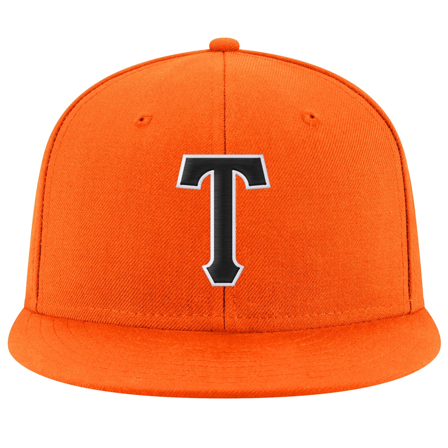 Custom Orange Black-White Stitched Adjustable Snapback Hat view 2