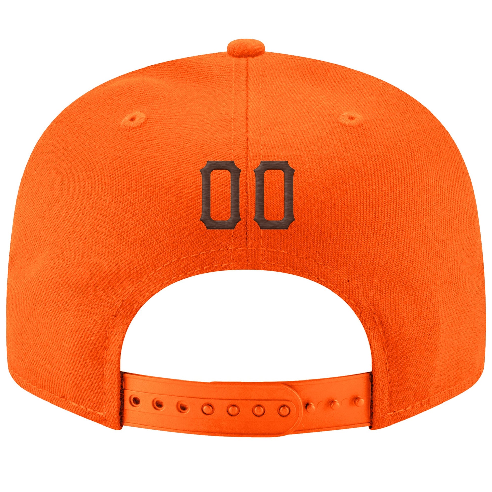 Custom Orange Brown-White Stitched Adjustable Snapback Hat view 3