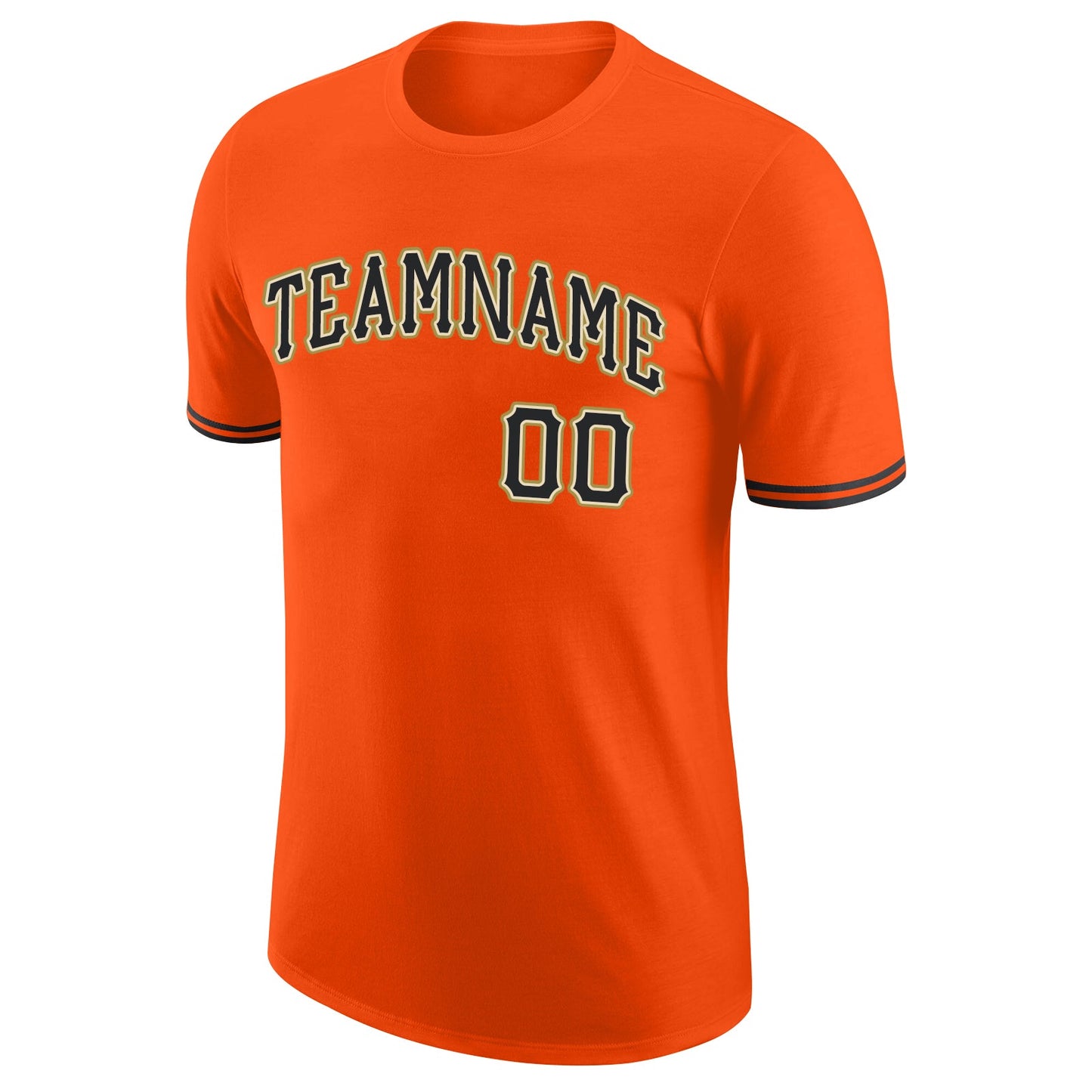 Custom Orange Black-Old Gold Performance T-Shirt view 5