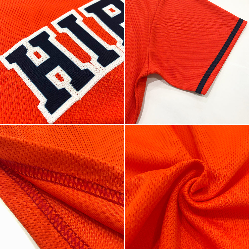 Custom Orange White-Purple Authentic Throwback Rib-Knit Baseball Jersey Shirt view 7