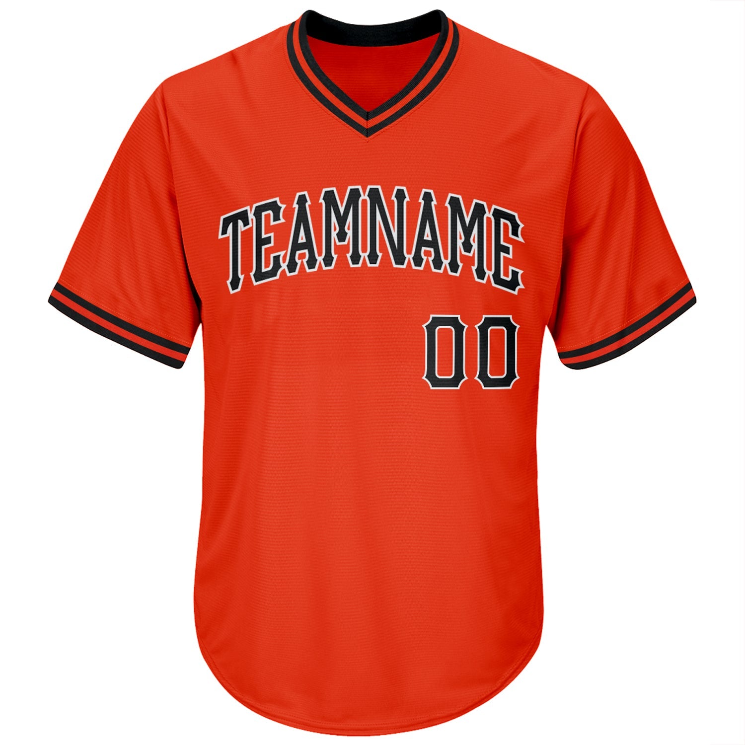 Custom Orange Black-White Authentic Throwback Rib-Knit Baseball Jersey Shirt view 2