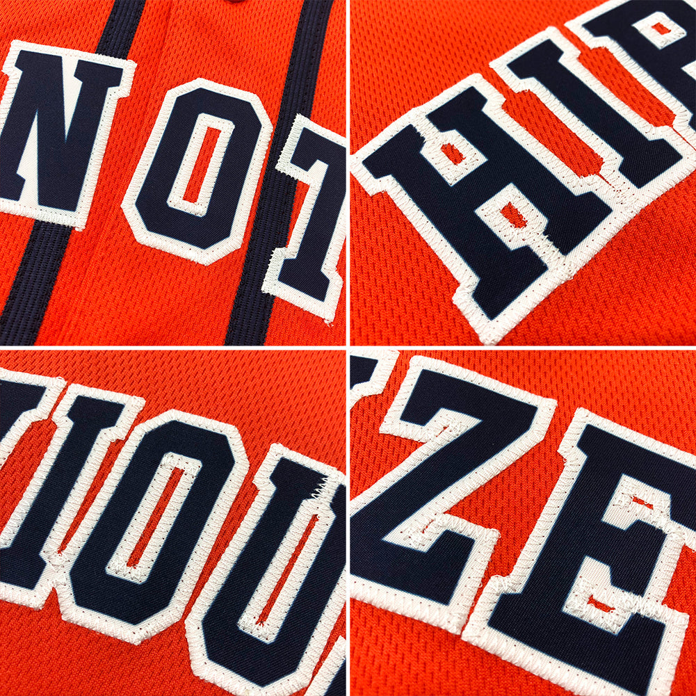 Custom Orange White-Brown Authentic Baseball Jersey view 6