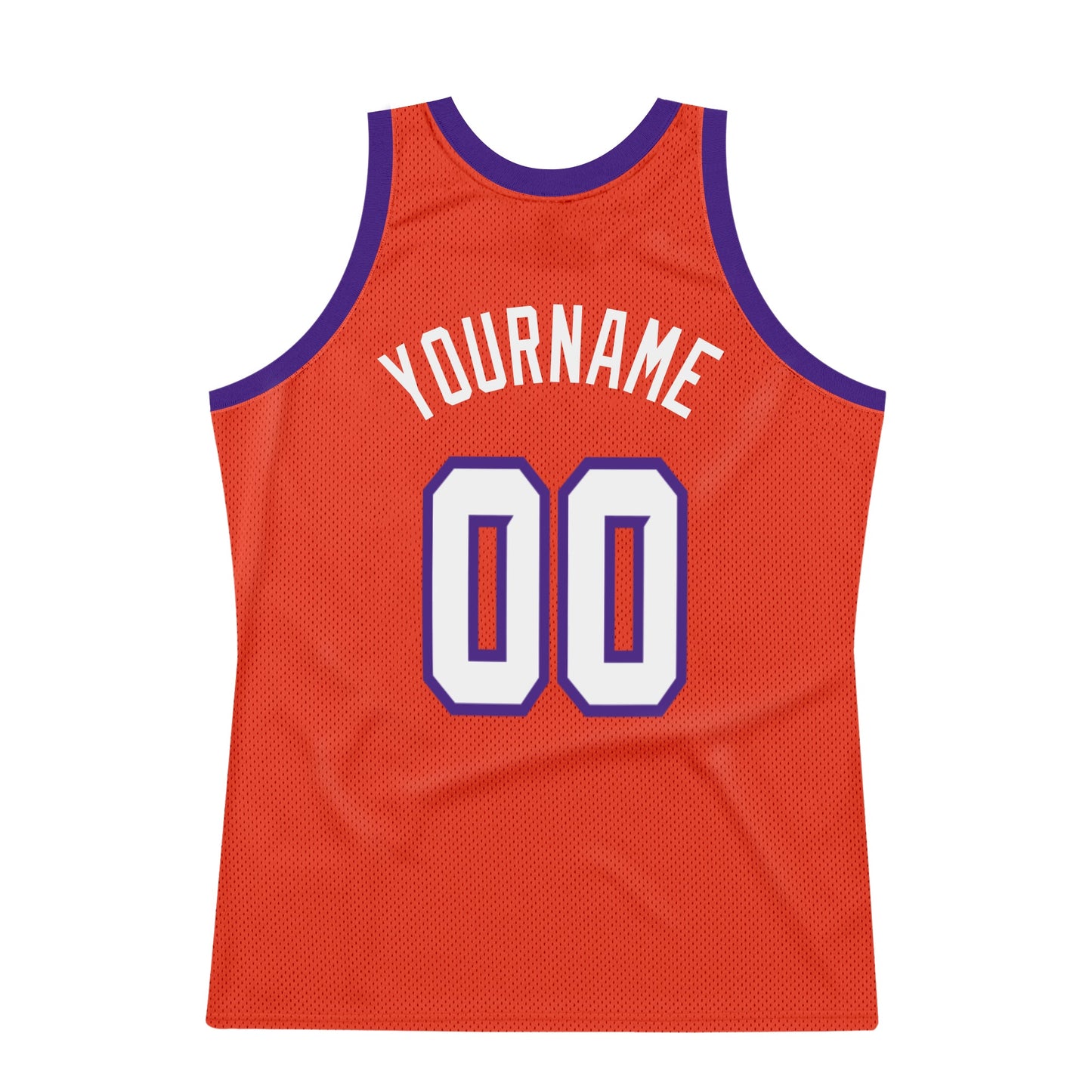Custom Orange White-Purple Authentic Throwback Basketball Jersey view 6