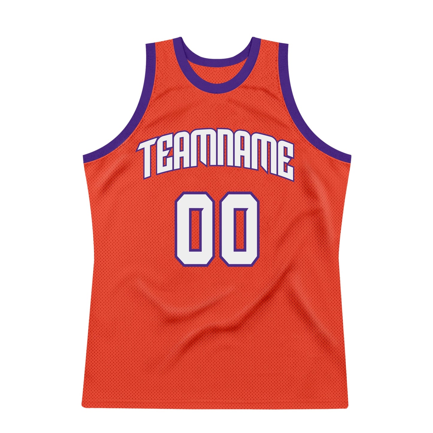 Custom Orange White-Purple Authentic Throwback Basketball Jersey view 7